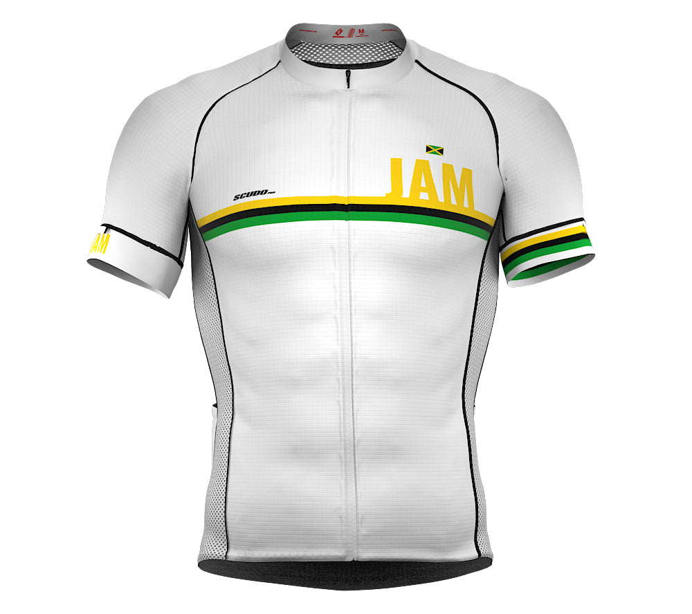 Jamaica White CODE Short Sleeve Cycling PRO Jersey for Men and WomenJamaica White CODE Short Sleeve Cycling PRO Jersey for Men and Women