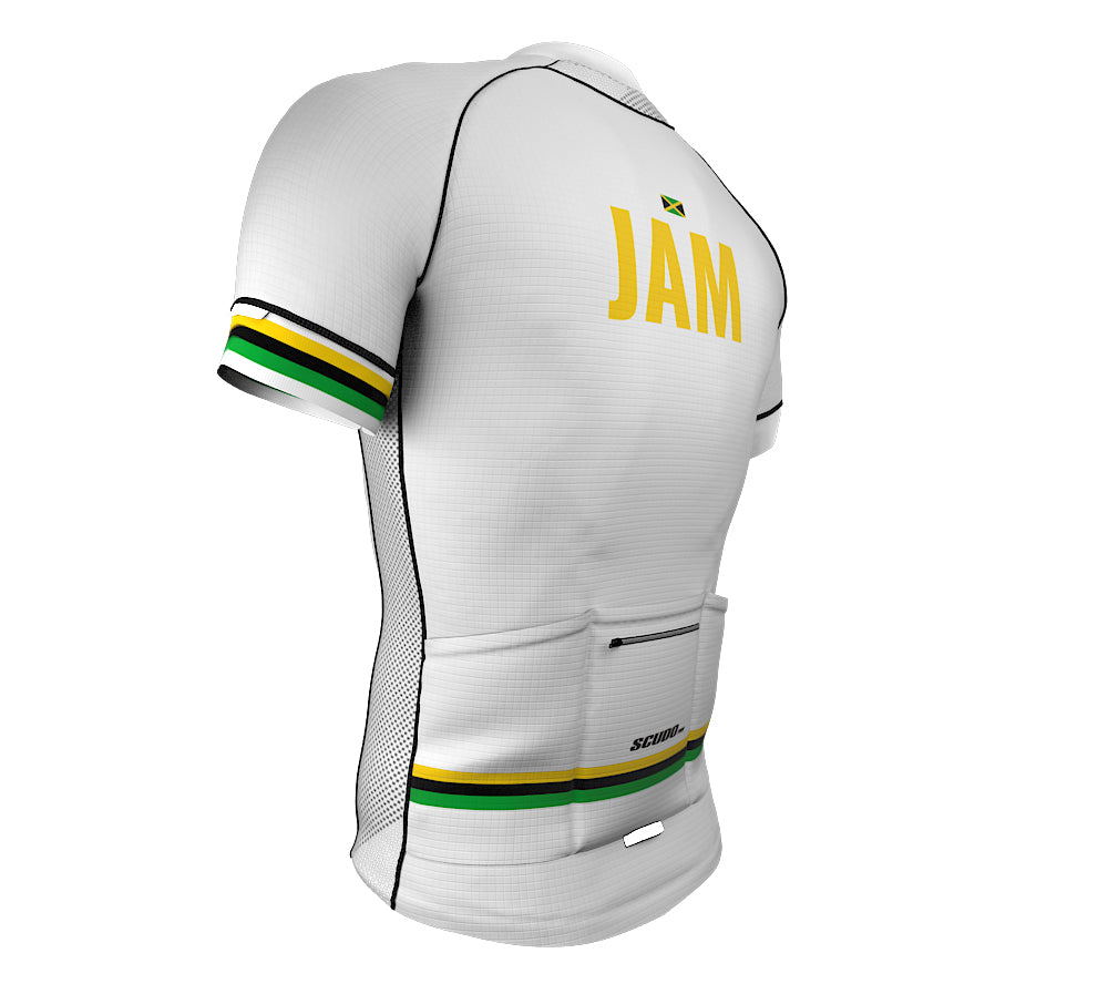 Jamaica White CODE Short Sleeve Cycling PRO Jersey for Men and Women