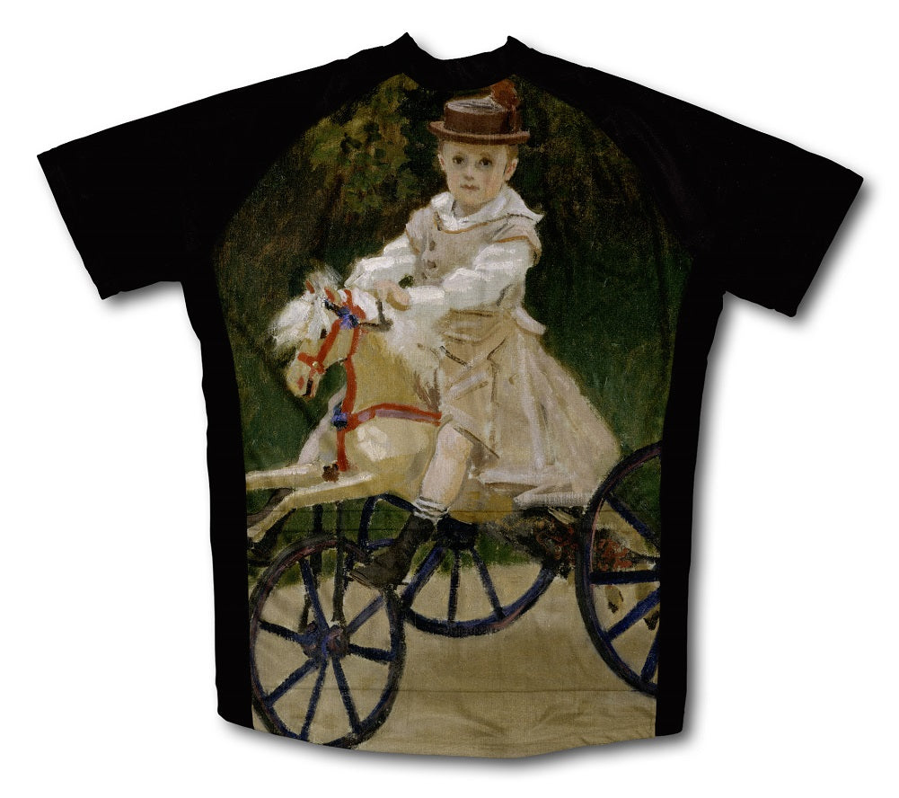 Jean Monet on his Hobby Horse Short Sleeve Cycling Jersey for Men and Women