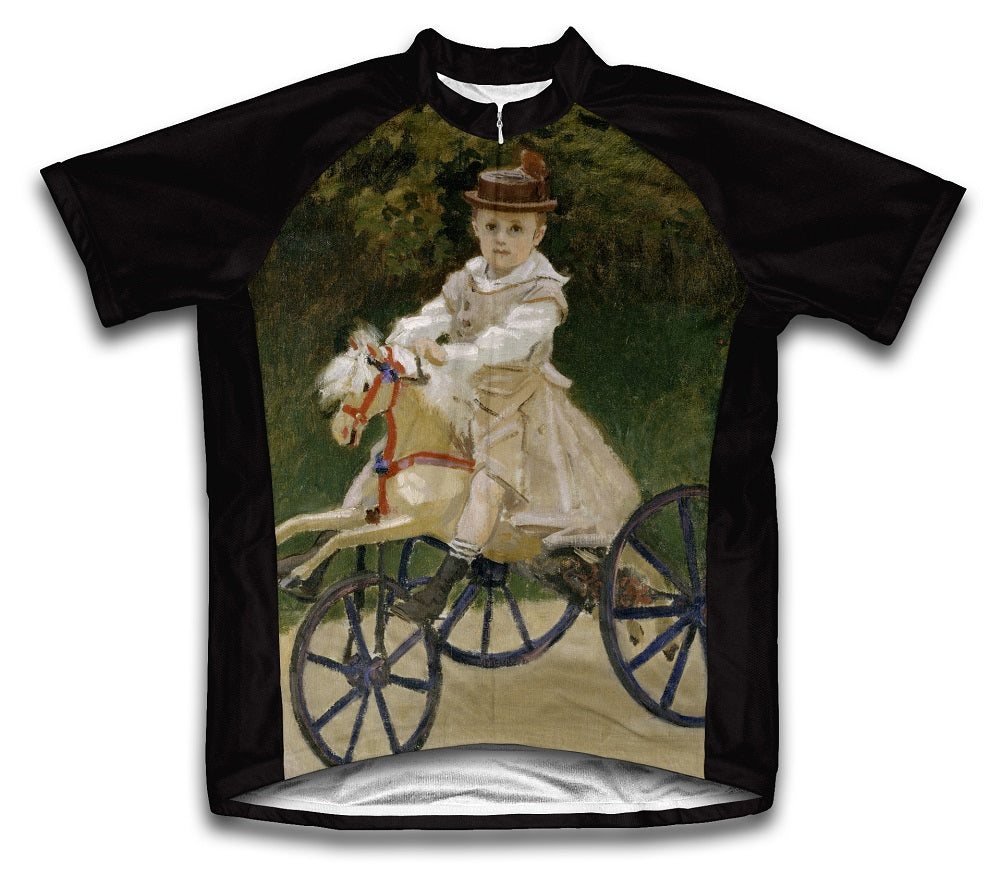 Jean Monet on his Hobby Horse Short Sleeve Cycling Jersey for Men and Women