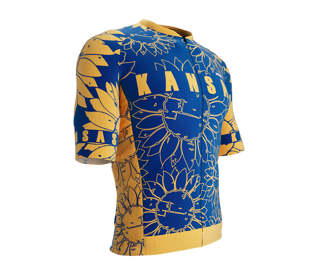 ScudoPro Pro-Elite Short Sleeve Cycling Jersey Kansas USA State Icon landmark symbol identity  | Men and Women