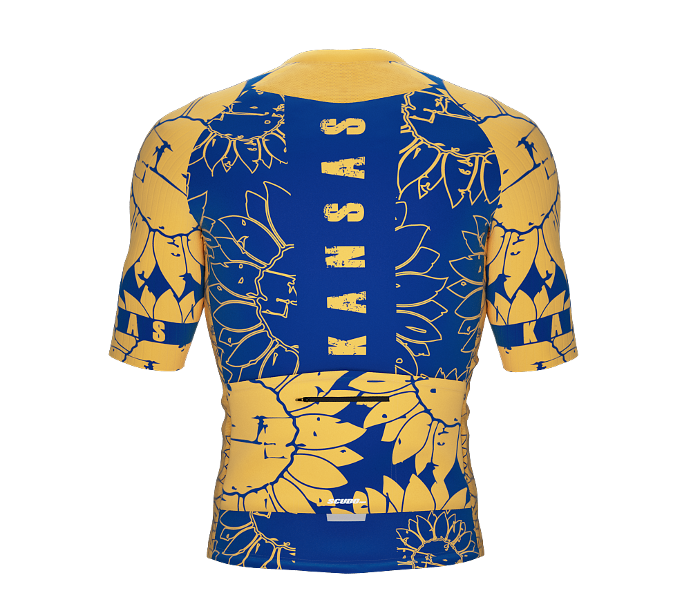 ScudoPro Pro-Elite Short Sleeve Cycling Jersey Kansas USA State Icon landmark symbol identity  | Men and Women