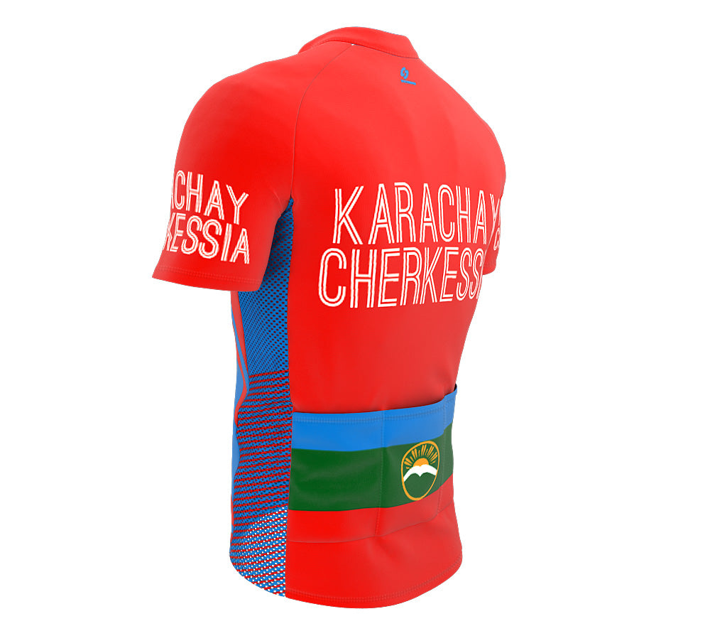 Karachay-Cherkessia  Full Zipper Bike Short Sleeve Cycling Jersey