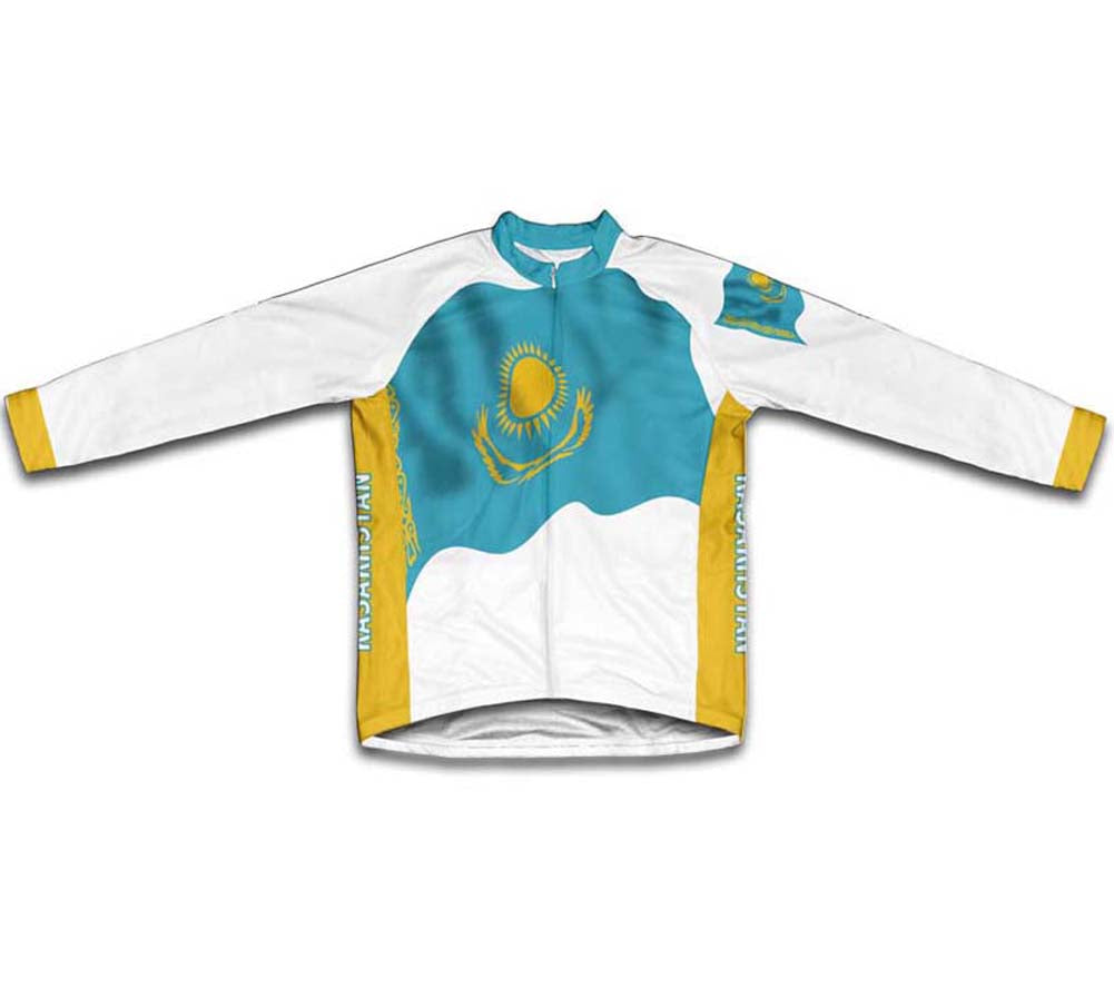 Kasakhstan Flag Winter Thermal Cycling Jersey