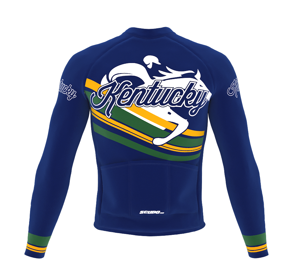 ScudoPro Pro Thermal Long Sleeve Cycling Jersey Kentucky USA state Icon landmark identity  | Men and Women