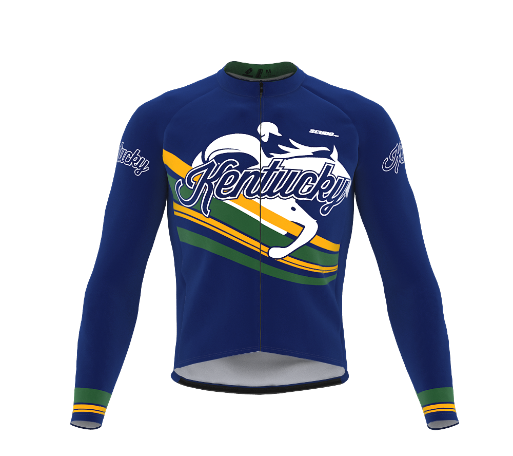 ScudoPro Pro Thermal Long Sleeve Cycling Jersey Kentucky USA state Icon landmark identity  | Men and Women
