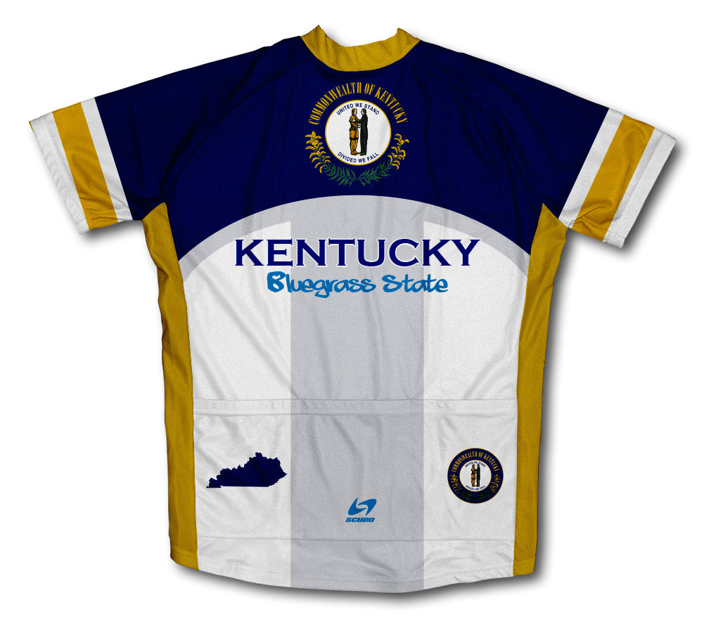 Kentucky Flag Short Sleeve Cycling Jersey for Men and Women