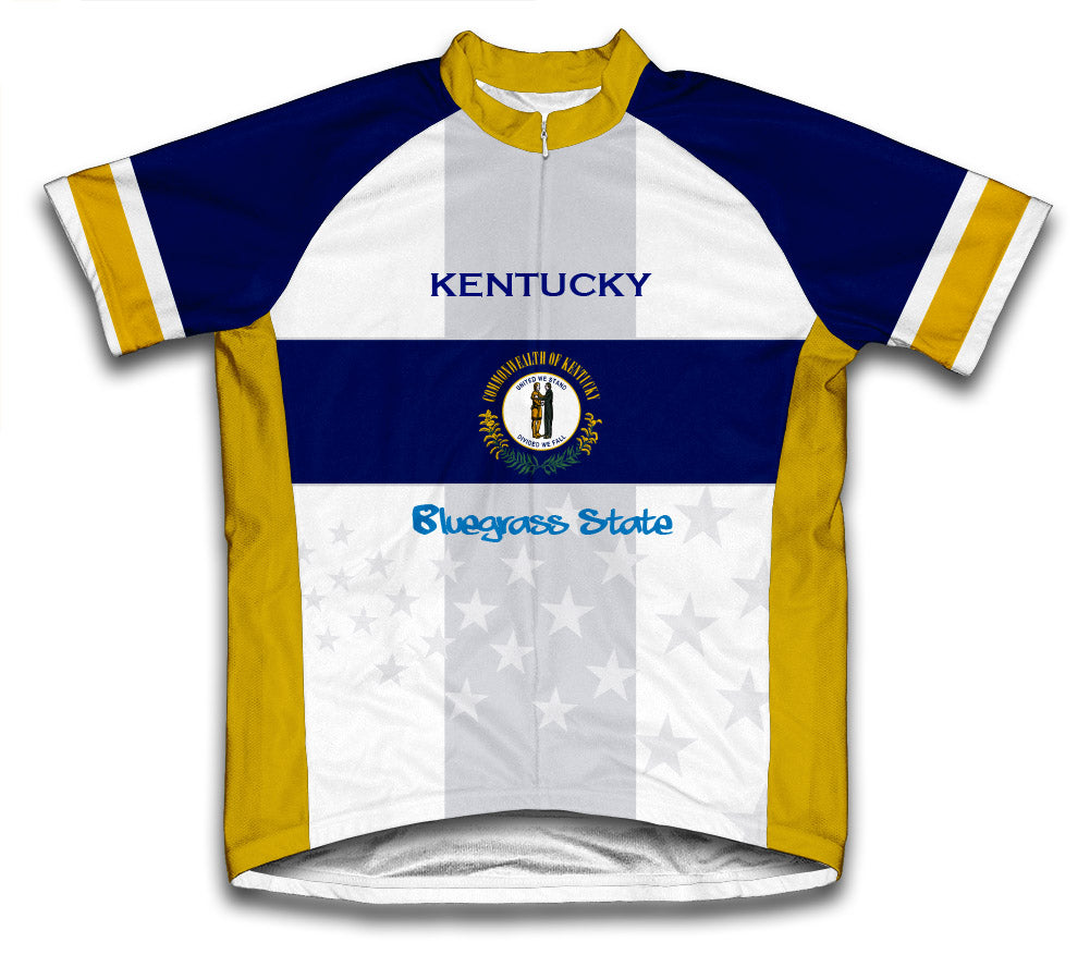 Kentucky Flag Short Sleeve Cycling Jersey for Men and Women
