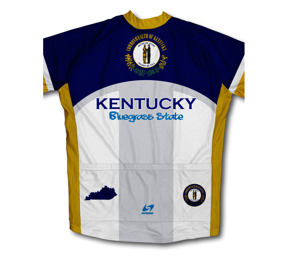 Kentucky Flag Short Sleeve Cycling Jersey for Men and Women