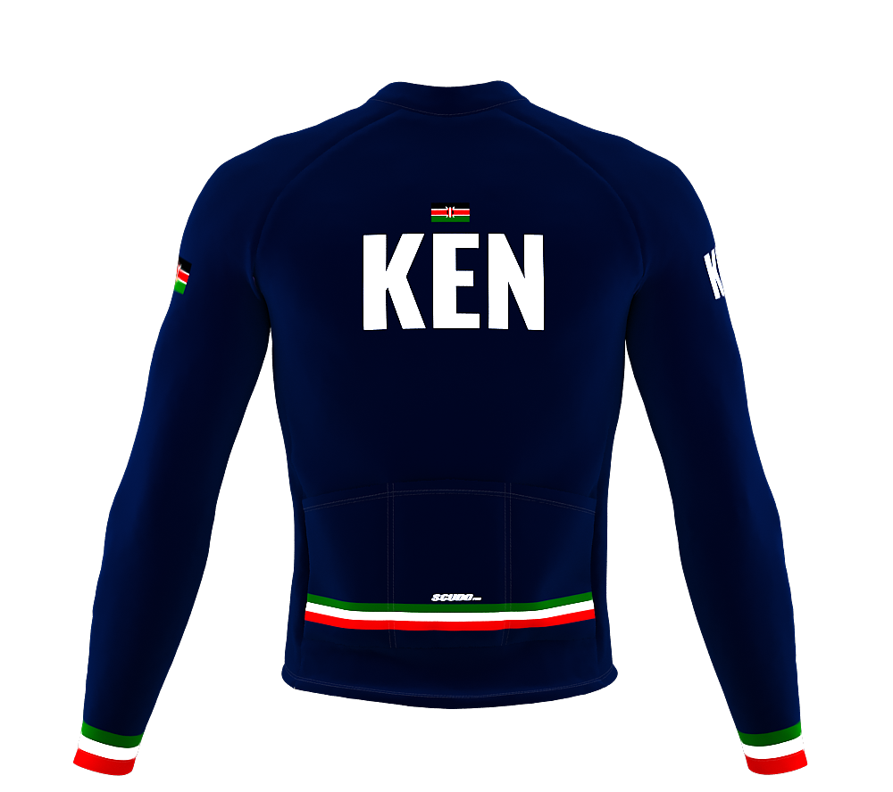 ScudoPro Pro Thermal Long Sleeve Cycling Jersey Country CODE Kenya Blue | Men and Women