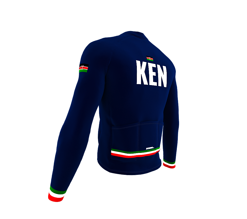 ScudoPro Pro Thermal Long Sleeve Cycling Jersey Country CODE Kenya Blue | Men and Women