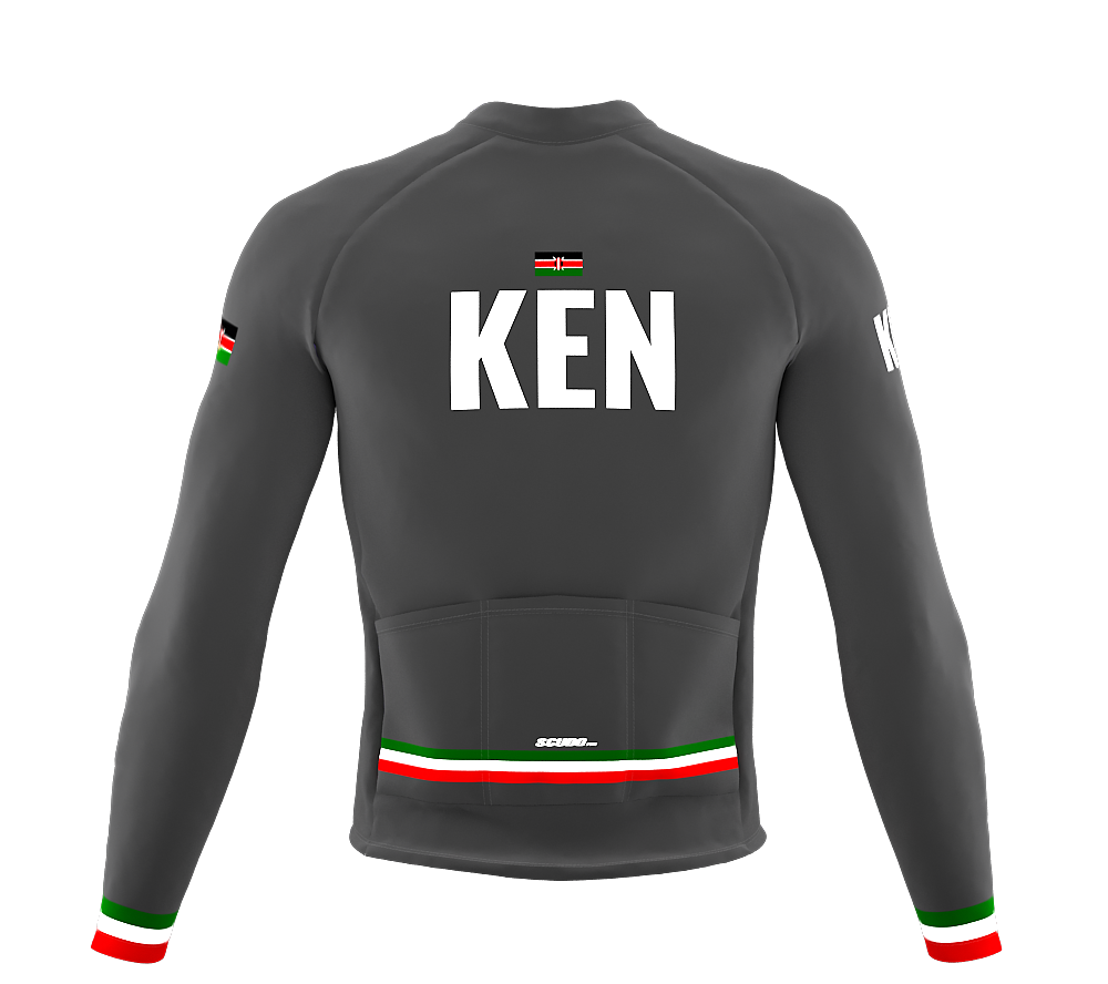 ScudoPro Pro Thermal Long Sleeve Cycling Jersey Country CODE Kenya Gray | Men and Women