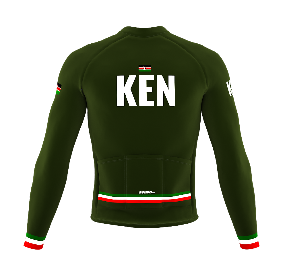 ScudoPro Pro Thermal Long Sleeve Cycling Jersey Country CODE Kenya Green | Men and Women
