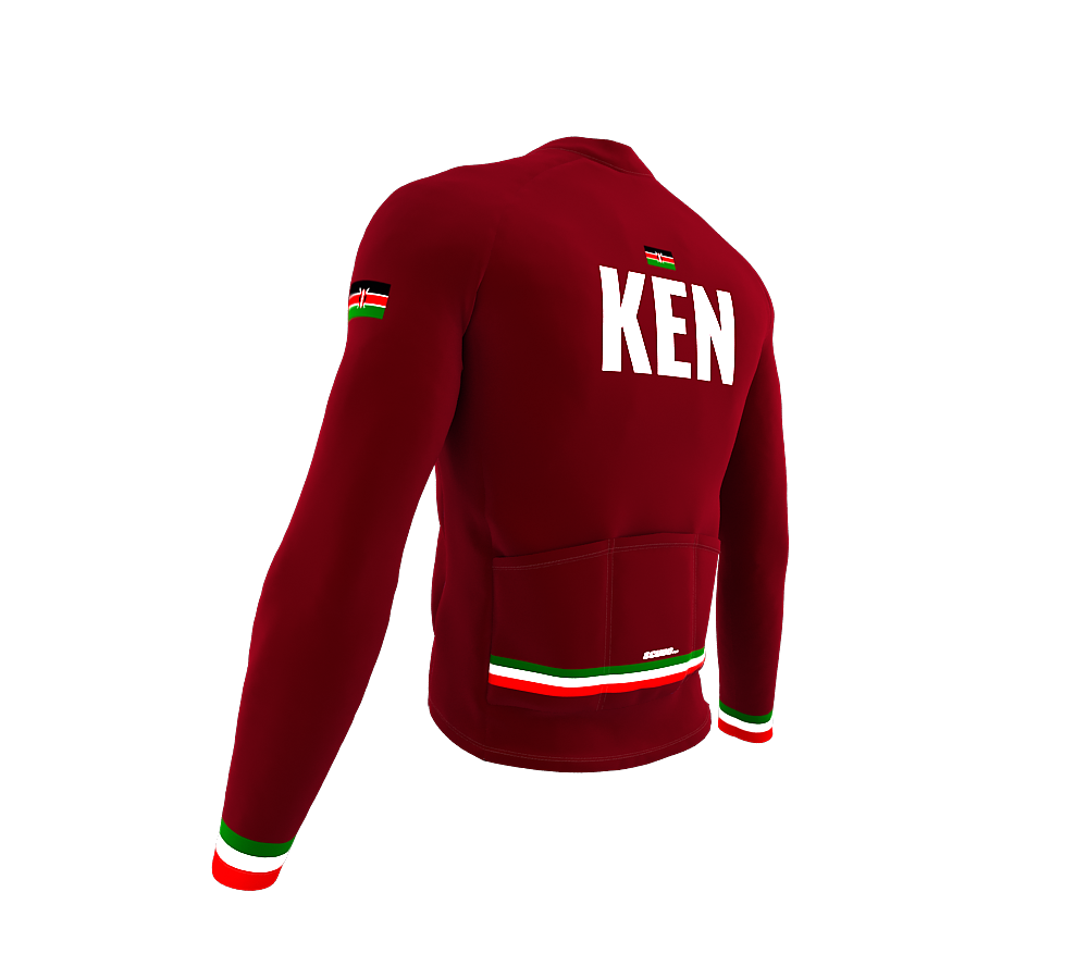 ScudoPro Pro Thermal Long Sleeve Cycling Jersey Country CODE Kenya Vine | Men and Women