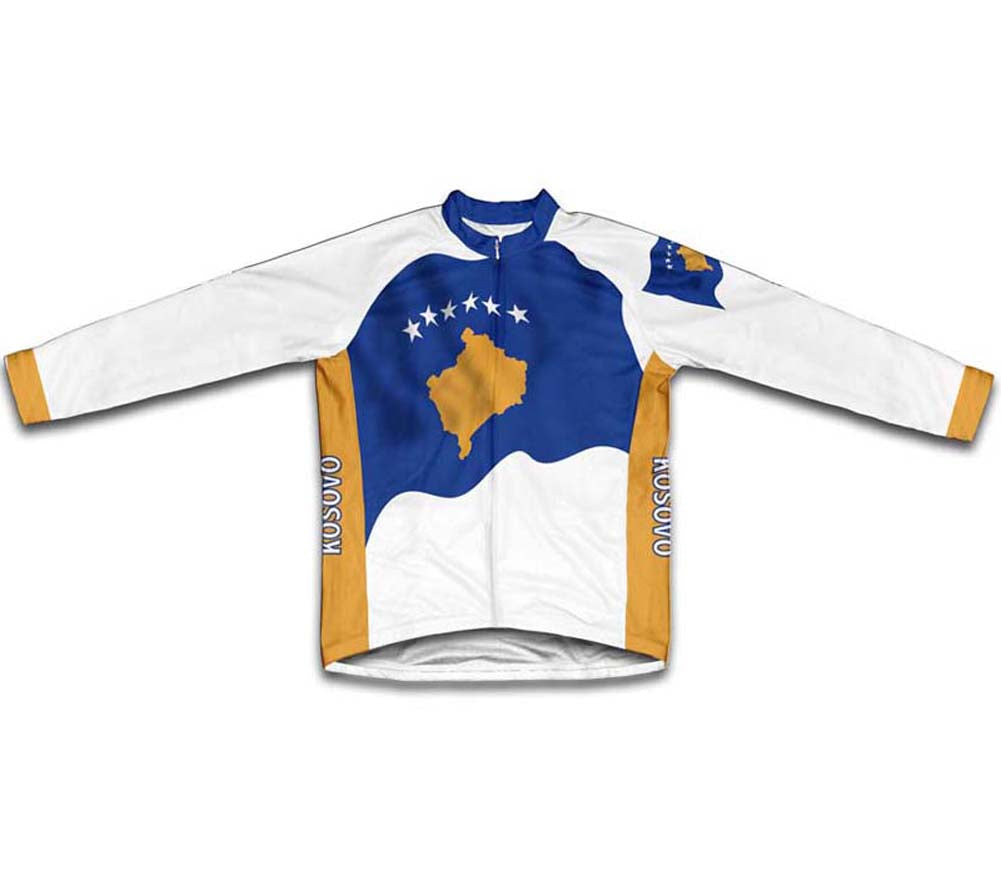 Kosovo Flag Winter Thermal Cycling Jersey