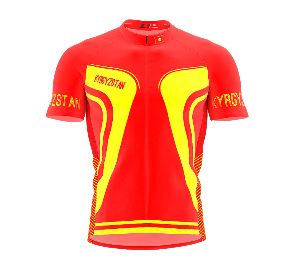 Kyrgyzstan  Full Zipper Bike Short Sleeve Cycling Jersey