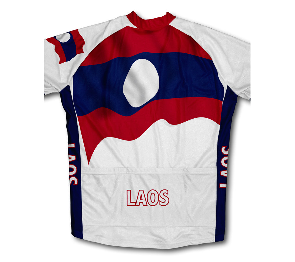 Laos Flag Winter Thermal Cycling Jersey