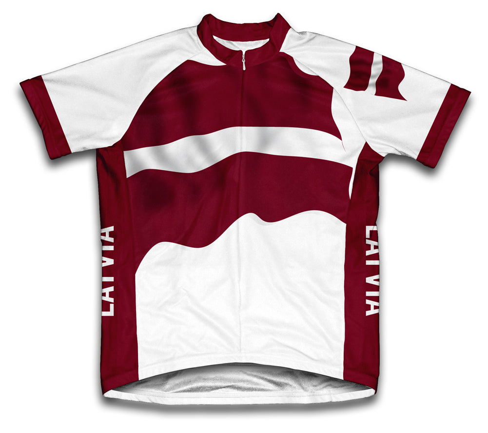 Latvia Flag Cycling Jersey for Men and Women