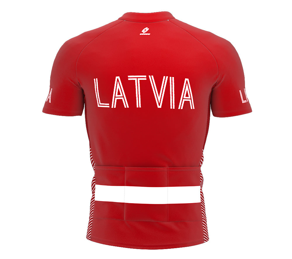 Latvia  Full Zipper Bike Short Sleeve Cycling Jersey
