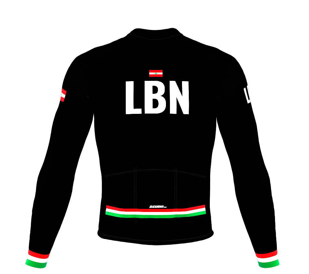 ScudoPro Pro Thermal Long Sleeve Cycling Jersey Country CODE Lebanon Black | Men and Women