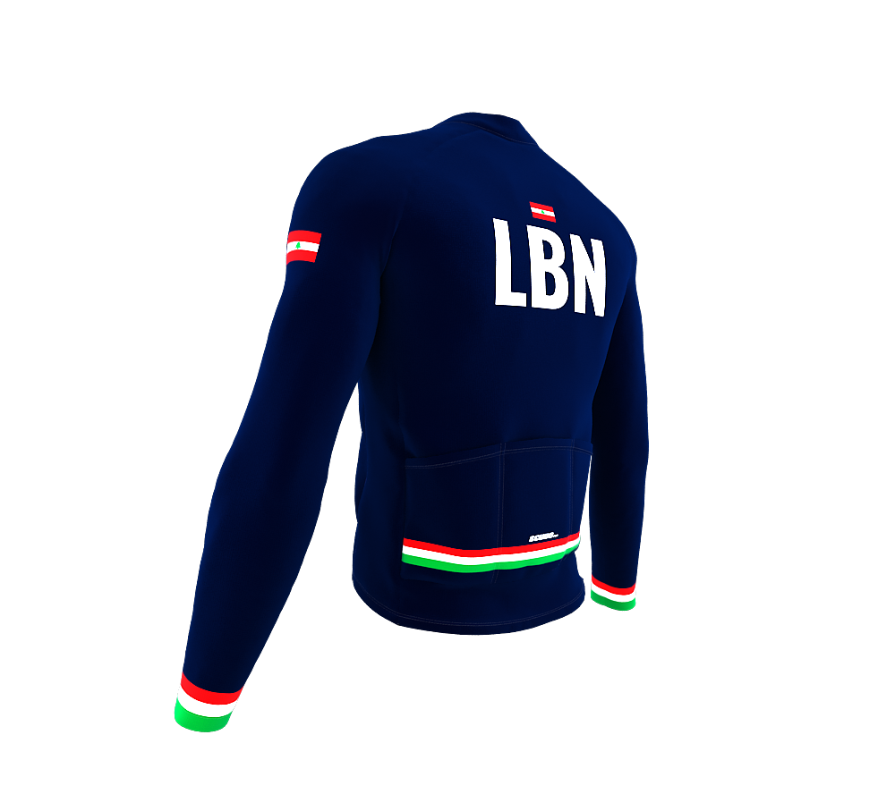 ScudoPro Pro Thermal Long Sleeve Cycling Jersey Country CODE Lebanon Blue | Men and Women