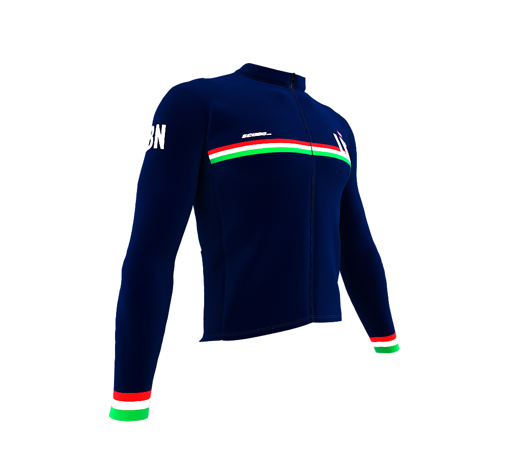 ScudoPro Pro Thermal Long Sleeve Cycling Jersey Country CODE Lebanon Blue | Men and Women