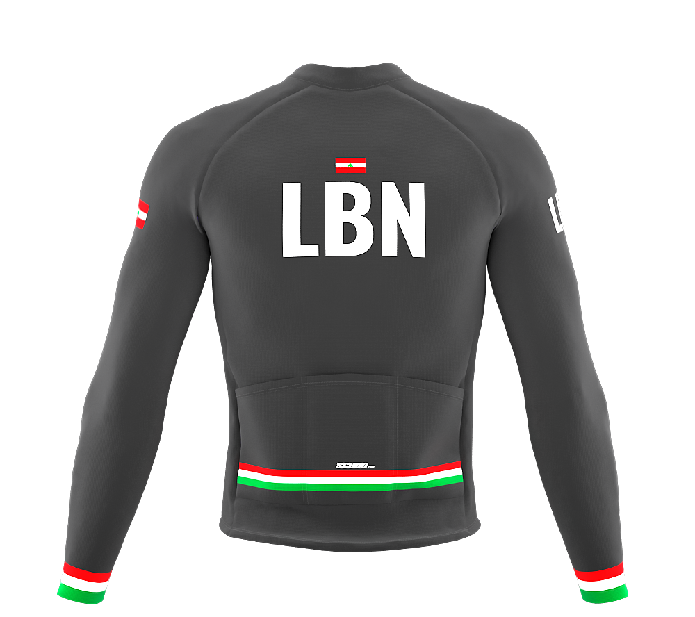 ScudoPro Pro Thermal Long Sleeve Cycling Jersey Country CODE Lebanon Gray | Men and Women