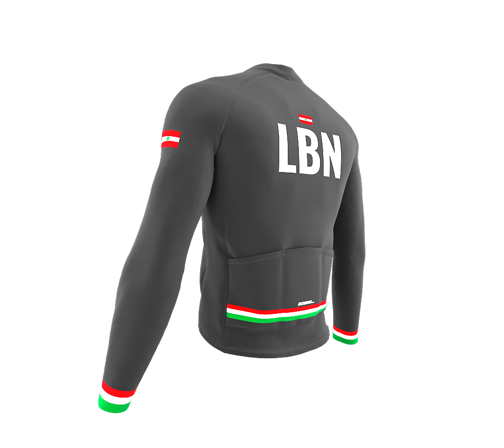 ScudoPro Pro Thermal Long Sleeve Cycling Jersey Country CODE Lebanon Gray | Men and Women