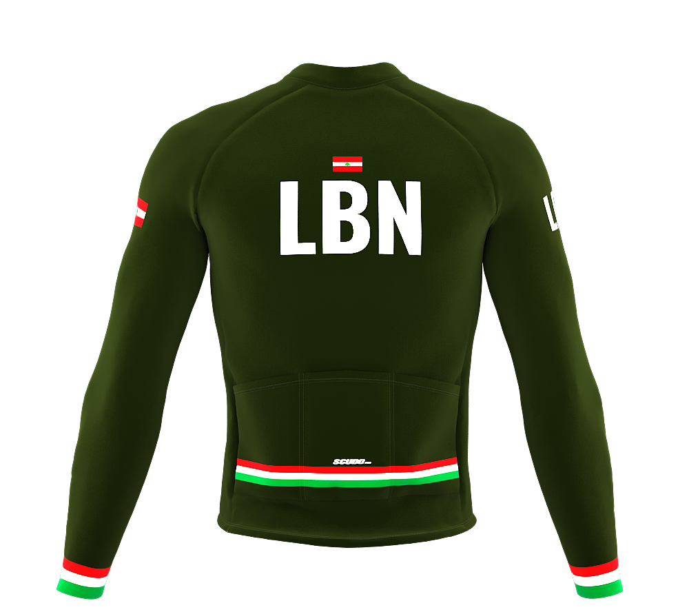 ScudoPro Pro Thermal Long Sleeve Cycling Jersey Country CODE Lebanon Green | Men and Women