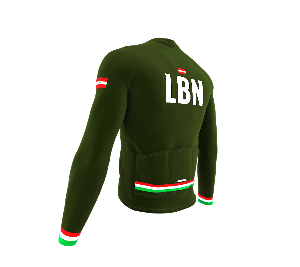 ScudoPro Pro Thermal Long Sleeve Cycling Jersey Country CODE Lebanon Green | Men and Women