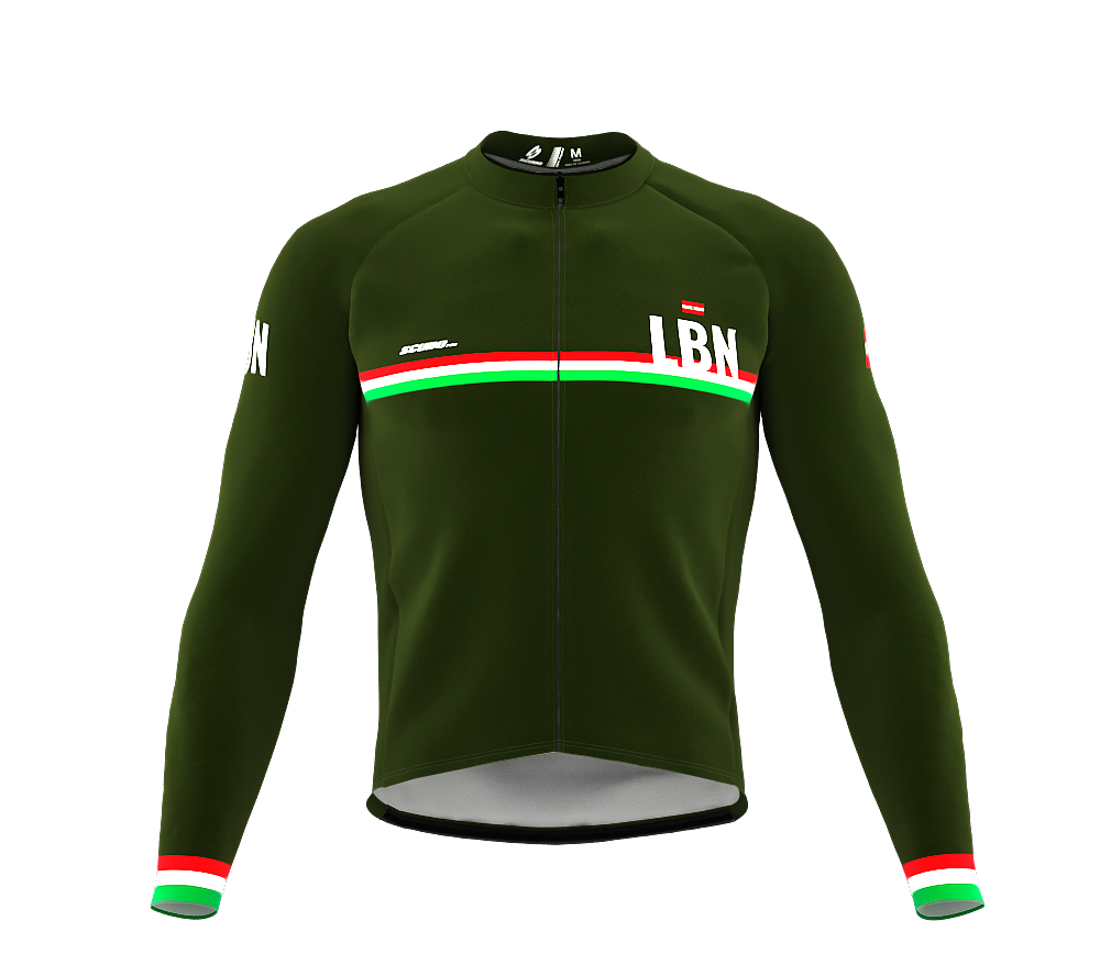 ScudoPro Pro Thermal Long Sleeve Cycling Jersey Country CODE Lebanon Green | Men and Women