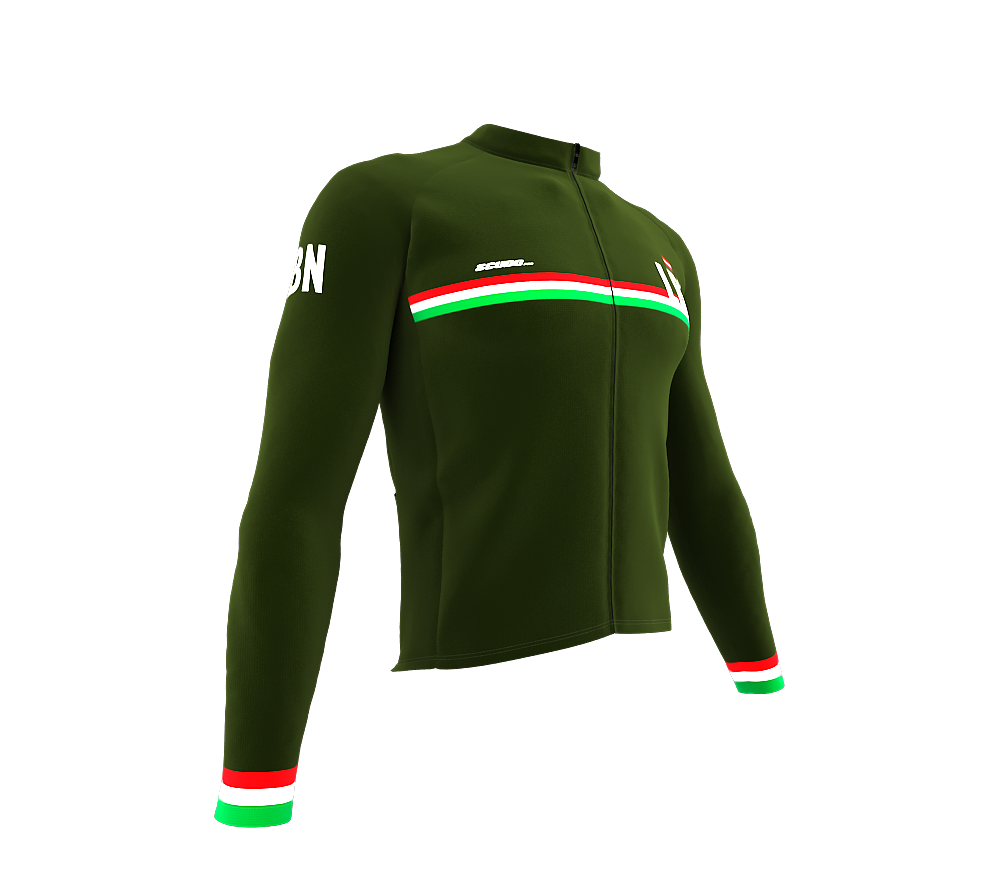 ScudoPro Pro Thermal Long Sleeve Cycling Jersey Country CODE Lebanon Green | Men and Women