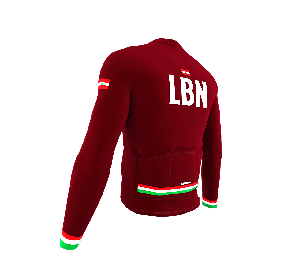 ScudoPro Pro Thermal Long Sleeve Cycling Jersey Country CODE Lebanon Vine | Men and Women
