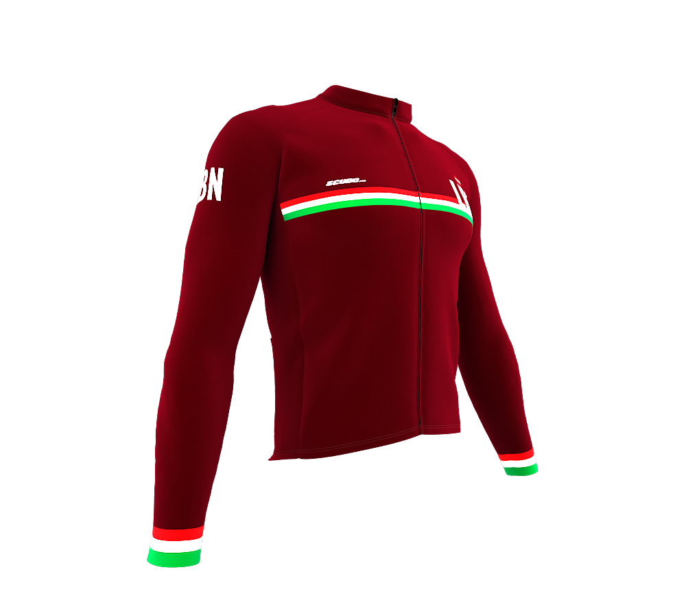 ScudoPro Pro Thermal Long Sleeve Cycling Jersey Country CODE Lebanon Vine | Men and Women