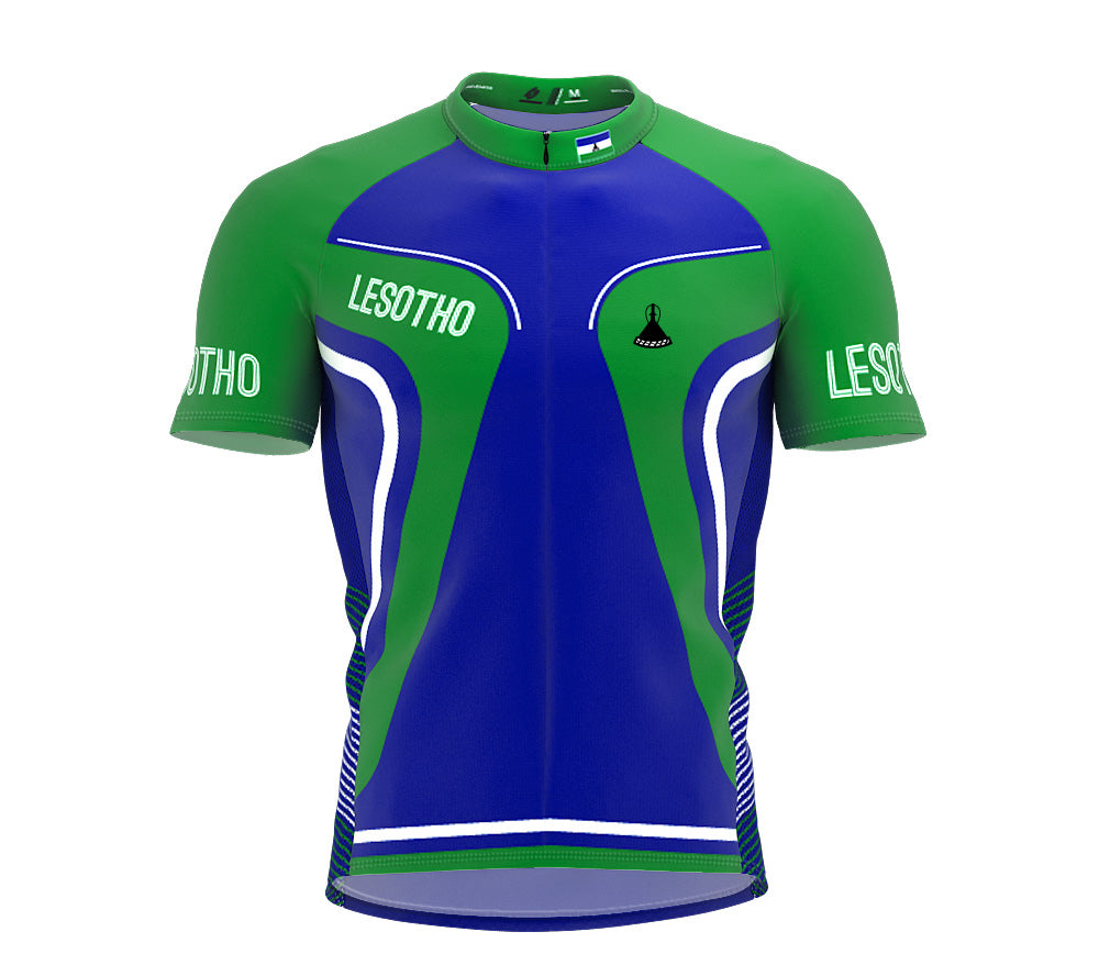 Lesotho  Full Zipper Bike Short Sleeve Cycling Jersey