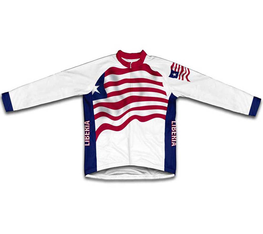 Liberia Flag Winter Thermal Cycling Jersey