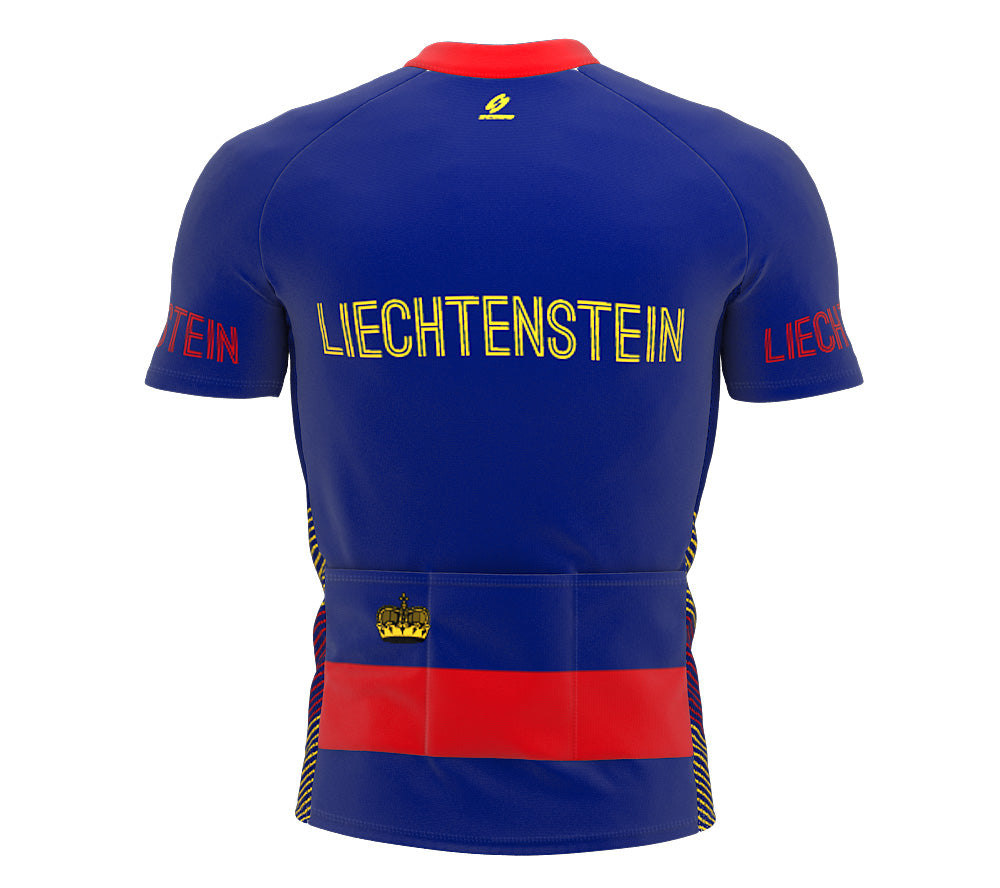 Liechtenstein Full Zipper Bike Short Sleeve Cycling Jersey for Men