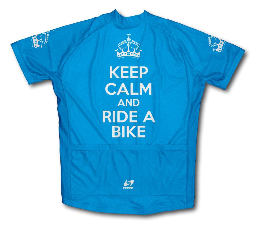 Keep Calm and Ride a Bike Light Blue Cycling Jersey