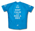 Keep Calm and Ride a Bike Light Blue Cycling Jersey