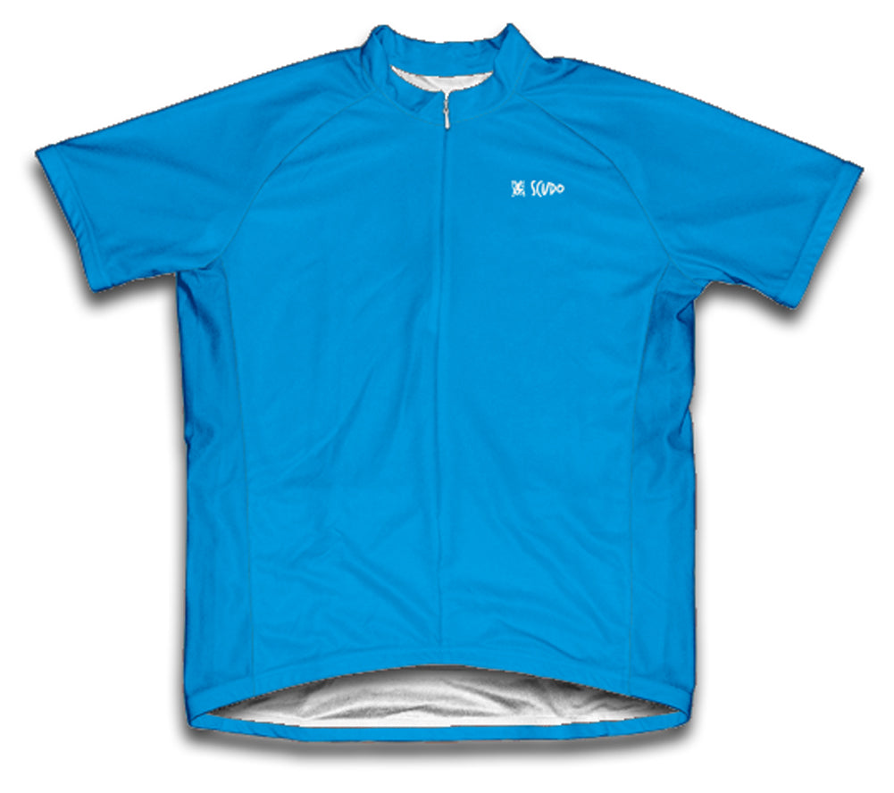 Light Blue Short Sleeve Cycling Jersey for Men and Women