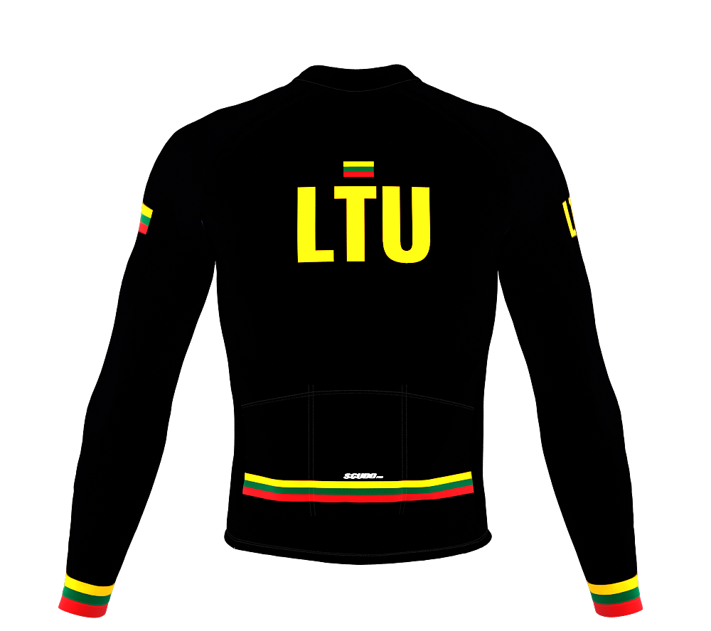 ScudoPro Pro Thermal Long Sleeve Cycling Jersey Country CODE Lithuania Black | Men and Women