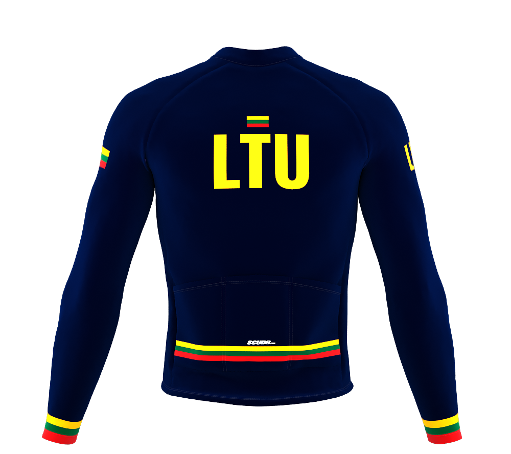 ScudoPro Pro Thermal Long Sleeve Cycling Jersey Country CODE Lithuania Blue | Men and Women