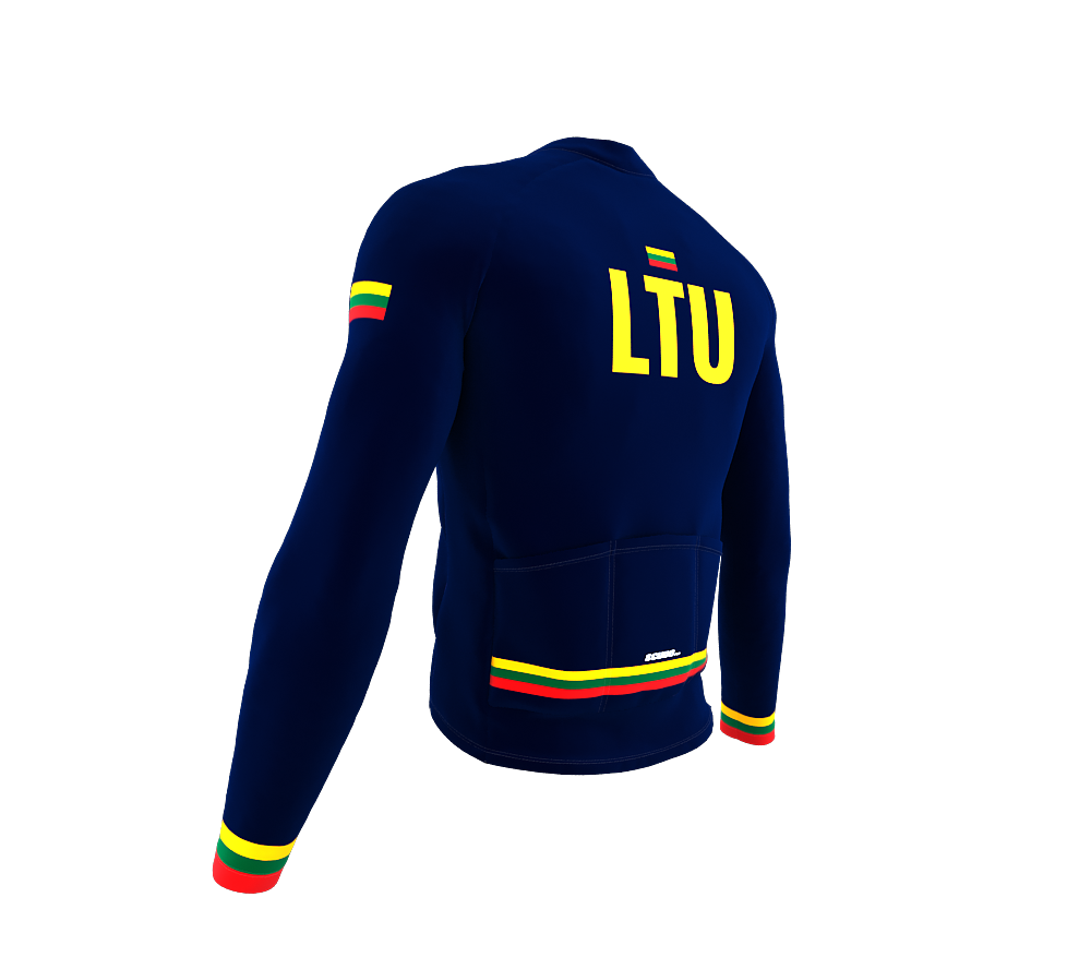 ScudoPro Pro Thermal Long Sleeve Cycling Jersey Country CODE Lithuania Blue | Men and Women