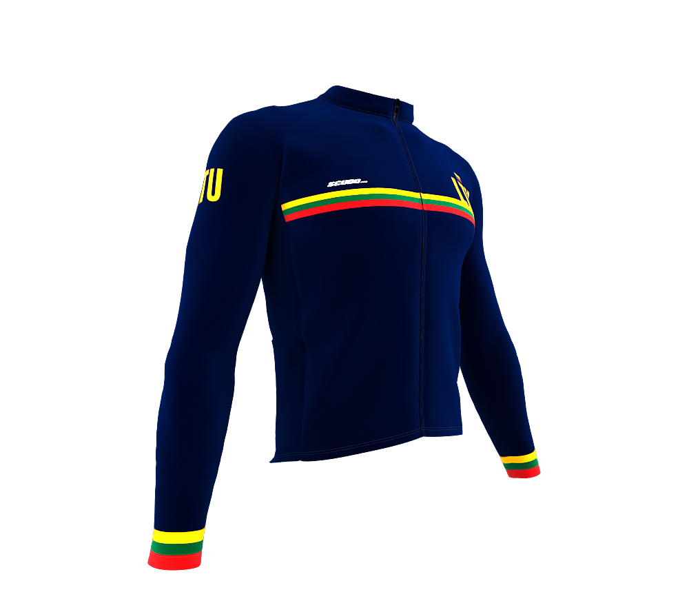 ScudoPro Pro Thermal Long Sleeve Cycling Jersey Country CODE Lithuania Blue | Men and Women