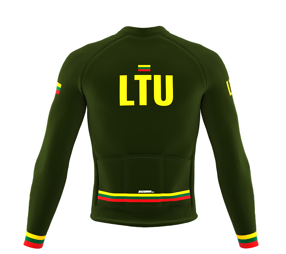 ScudoPro Pro Thermal Long Sleeve Cycling Jersey Country CODE Lithuania Green | Men and Women