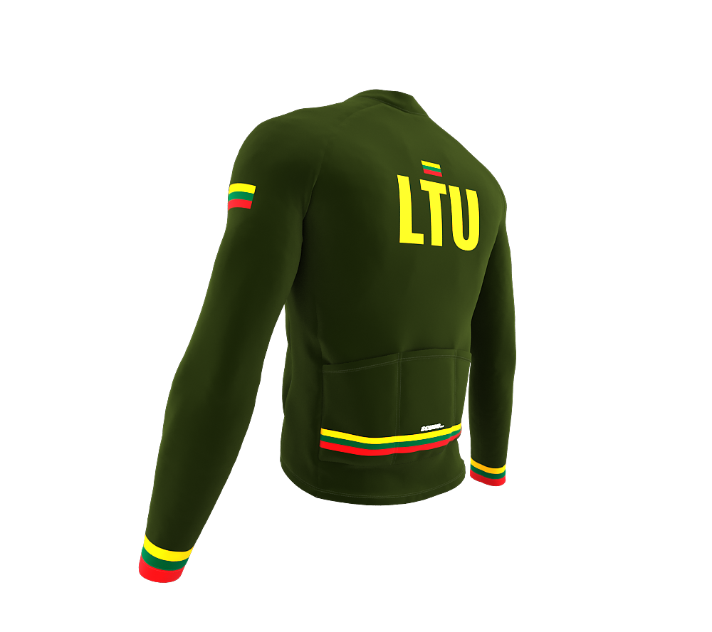 ScudoPro Pro Thermal Long Sleeve Cycling Jersey Country CODE Lithuania Green | Men and Women