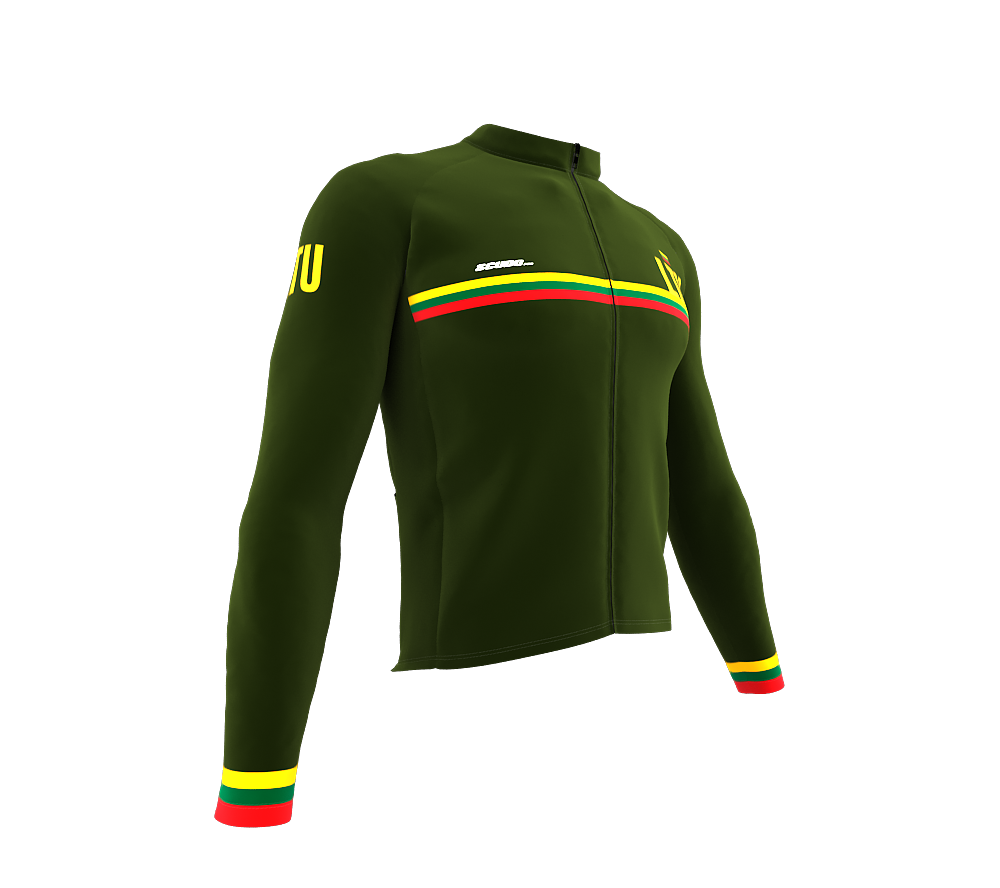 ScudoPro Pro Thermal Long Sleeve Cycling Jersey Country CODE Lithuania Green | Men and Women