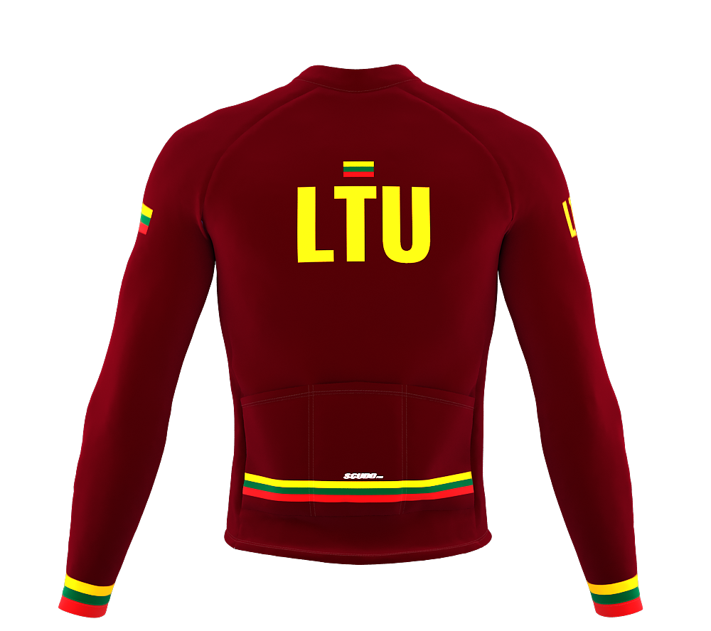 ScudoPro Pro Thermal Long Sleeve Cycling Jersey Country CODE Lithuania Vine | Men and Women