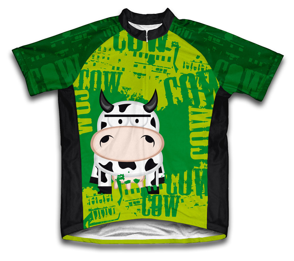 Little Cow Short Sleeve Cycling Jersey for Men and Women