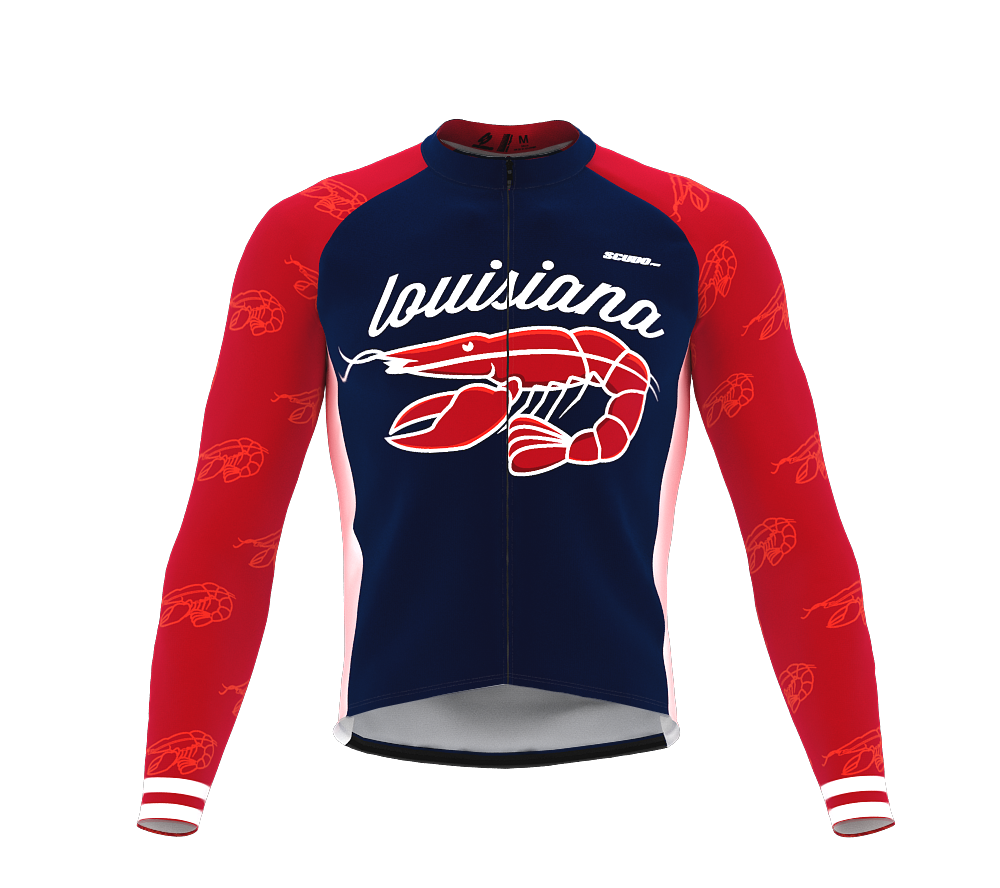 ScudoPro Pro Thermal Long Sleeve Cycling Jersey Louisiana USA state Icon landmark identity  | Men and Women